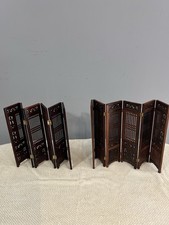 Pair (2) Old Decorated Handwork Wood Carved Flower Screen  Collectibles