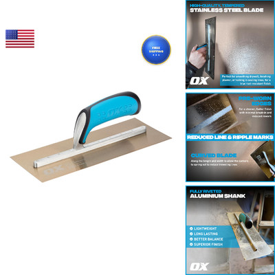 Ox Tools 4.5 X 11 Plaster Finishing Trowel Stainless Steel