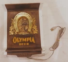 Vintage OLYMPIA Good Luck Horseshoe Lighted Beer Advertising Sign 12" x 15 1/4"