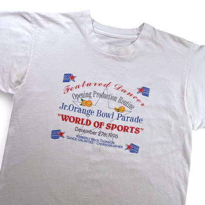 Vintage 90s Jr. Orange Bowl Parade T-Shirt World of Sports Featured Dancer Stars