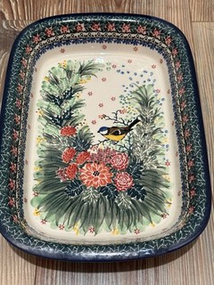 Polish Pottery Unikay Baking Dish By Teresa Liana Hand painted# 3269 12.25x9”