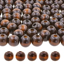 Mandala Crafts 300 16mm Round Huge Wooden Beads for 16mm, Brown