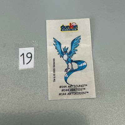 #144 Arktos Dunkin Bubble Gum 2000 Pokemon Sticker Nintendo