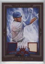 2015 Panini Diamond Kings Red Framed Materials 50/99 Yasiel Puig #148 0f8