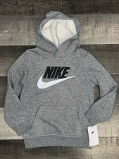 NIKE BOYS GREY PULLOVER LONG SLEEVE GRAPHIC HOODIE HOODY BOYS 7 6-7 YEARS NWT