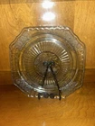 Vintage Anchor Hocking Mayfair Blue Rose Depression Glass Dinner Plate 7 1/2”