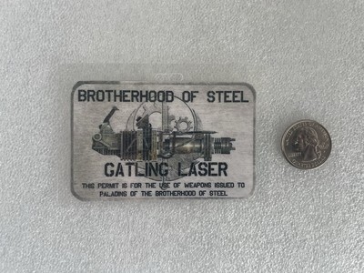 Fallout Custom Brotherhood Of Steel Weapons Badge (Gatling Laser)