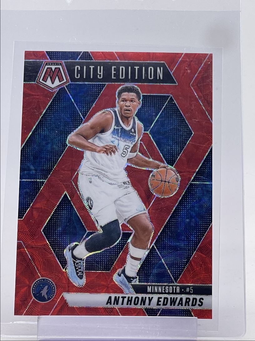 ANTHONY EDWARDS 2024-25 MOSAIC CITY EDITION RED INTERNATIONAL /75 Q6084