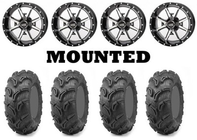 Kit 4 Maxxis Zilla Tires 27x9-12 on Frontline 556 Machined Wheels IRS