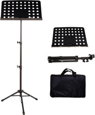 Folding Music Stand Portable Sheet with One-Step Setup Tool-Free Height Church
