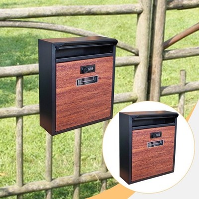 Wall Mount Mailbox, Post Box Locked External Large Entrance Drop Box Iron Letter
