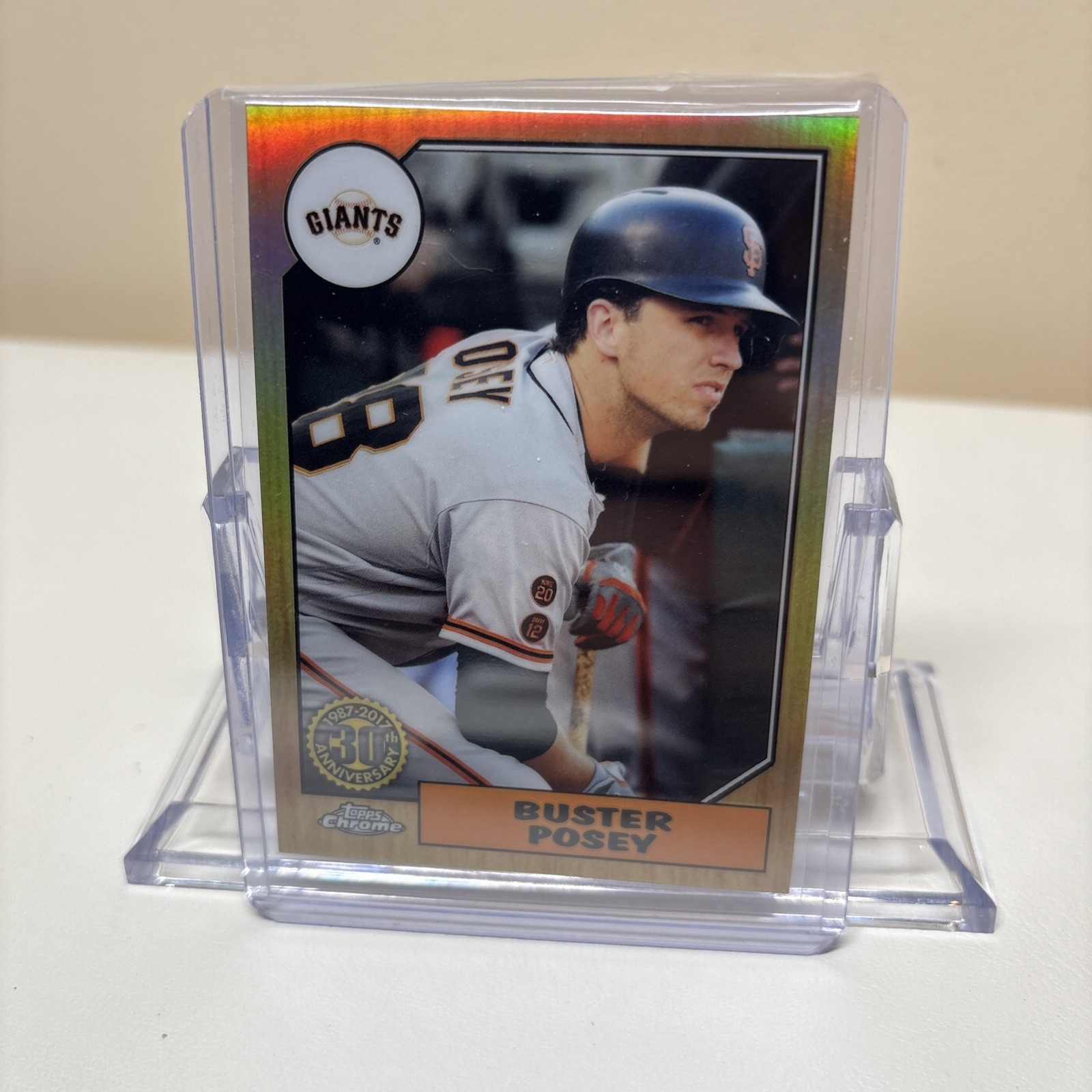 2017 Topps Chrome 87 30th Anniversary Refractor Buster Posey 87T-6 Giants Mint