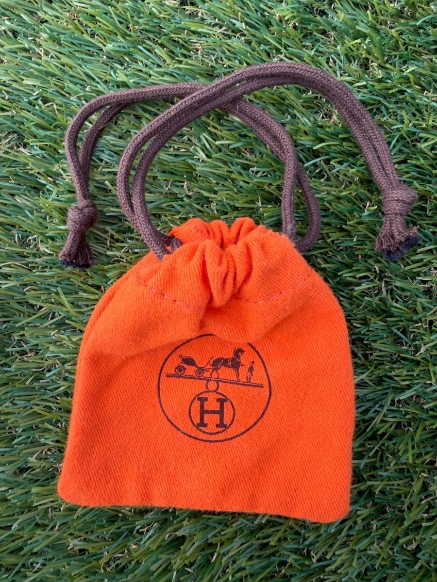 Hermes Orange Designer Dust Bag Jewelry Storage Drawstring Cover