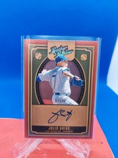 Julio Urias RC 2019 Panini Leather and Lumber Autograph holo gold #07/25 Jersey#