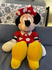 Disney Minnie Mouse Jumbo Stuffed Animal Plush Red Polka Dot Dress Bow 40-44 in