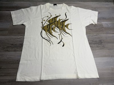 Vintage 90s Diamond Dust Tropical Fish T-Shirt Gold Glitter Single Stitch XL USA