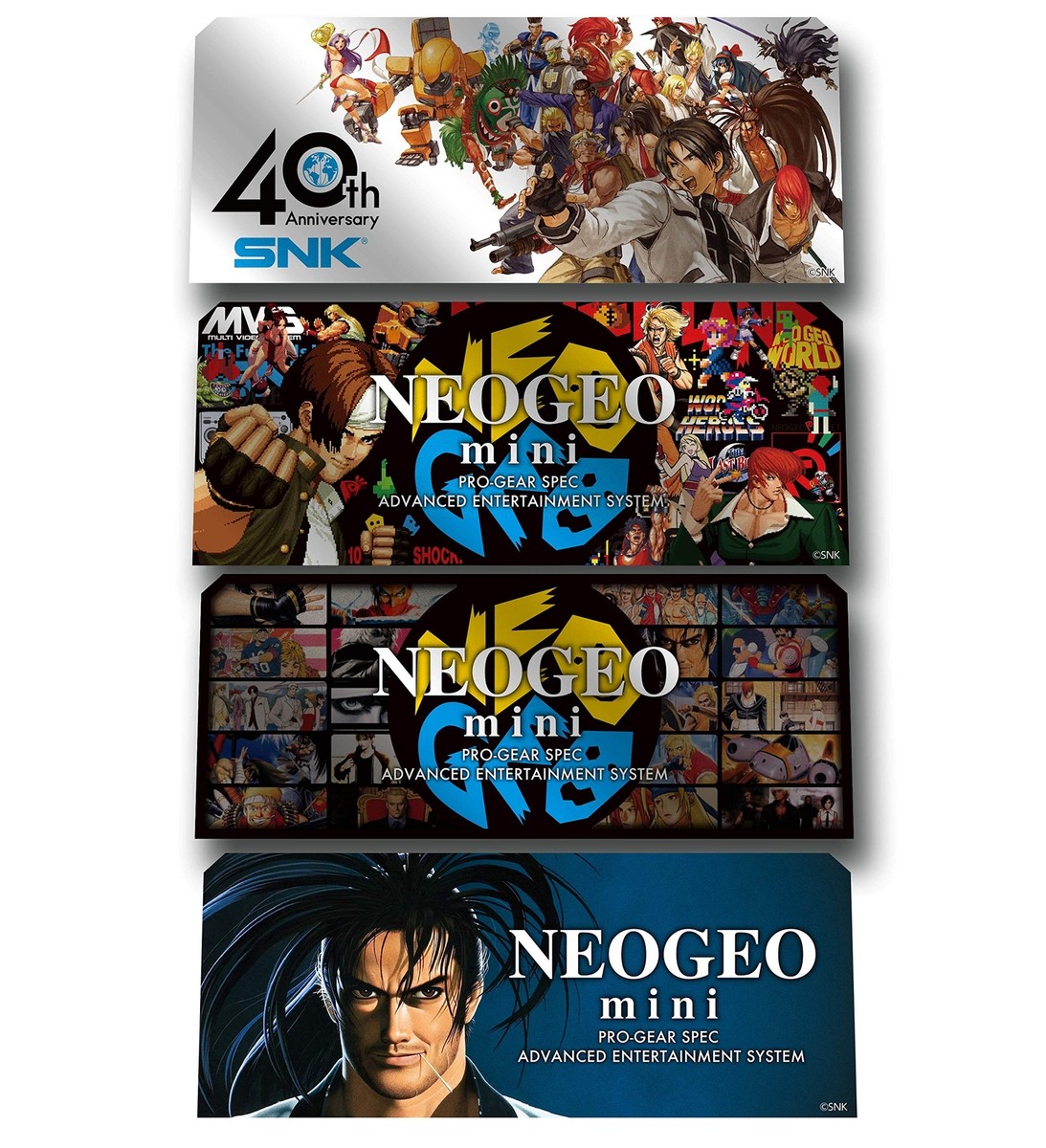 NEOGEO mini - Random Characters Stickers - (4 pcs Set) 105x45mm