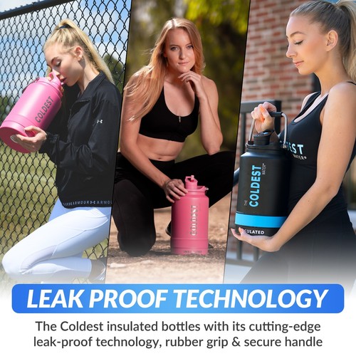 COLDEST One Gallon Sports Water Bottle, 128oz Gallon (Straw Lid) Gallon Jug - Picture 137 of 223