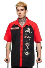 Killstar X Vince Ray Gothic Goth Rockabilly Vintage Bowling Shirt Hemd She Devil