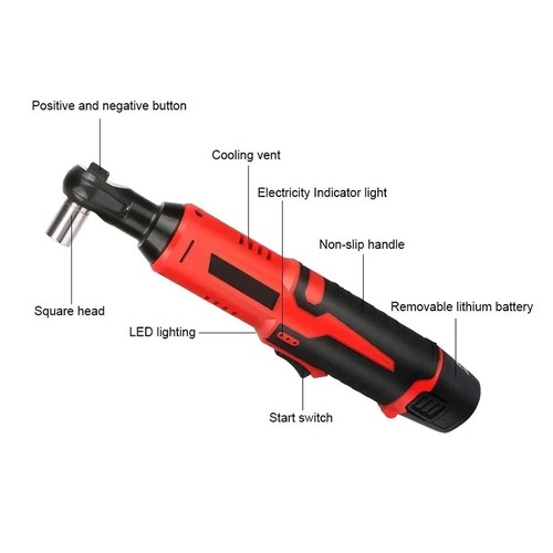 12V/18V Electric Wrench Cordless Electric Screwdriver Remover 3/8" Angle Ratchet - Picture 2 of 20