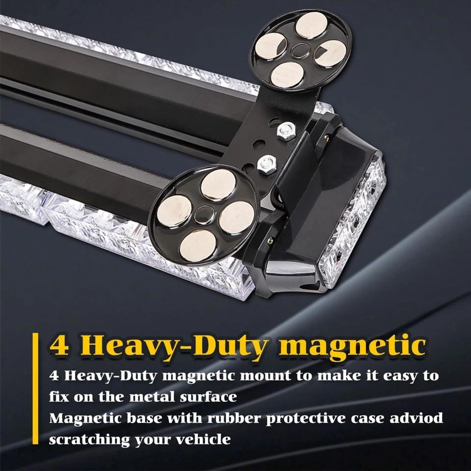 54 LED Emergency Strobe Light Bar Double Side Warning Rooftop Light Remote Box - Image 3 of 4