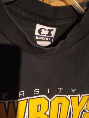 T-shirt Vintage Noir University Of Wyoming Cowboys - Taille S - Occasion Très Bon état