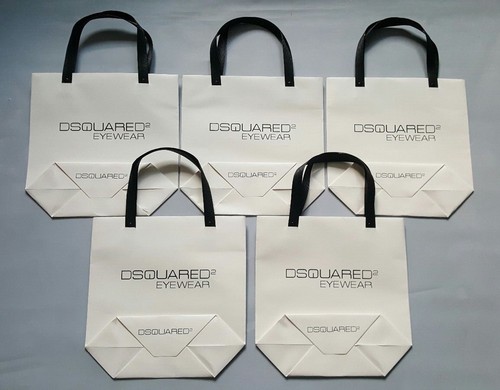 LOTE DE 5 DSQUARED2 GAFAS BLANCAS DE PAPEL DE REGALO BOLSAS DE REGALO CON ASAS DE PLÁSTICO - Imagen 2 de 4