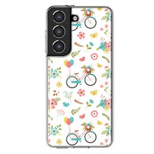 Mundaze Case for Samsung Galaxy S22 Cover Cute Spring Floral Bicycles