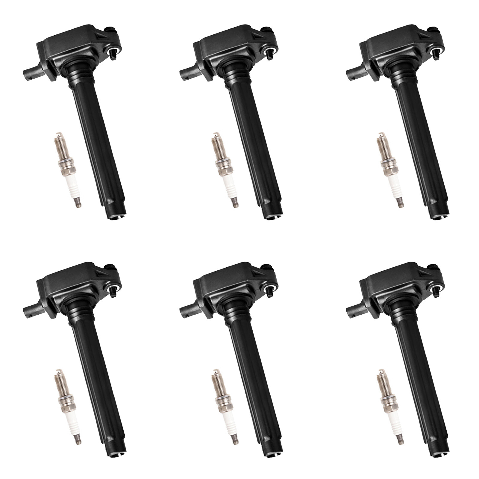 Set of 6 Ignition coil + Spark Plug Compatible with Chrysler Dodge Jeep