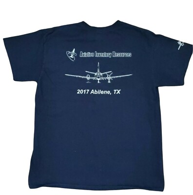 Aviation Pilot Airline Blue Tee T Shirt Mens L Short Sleeve Crewneck Pre Shrunk