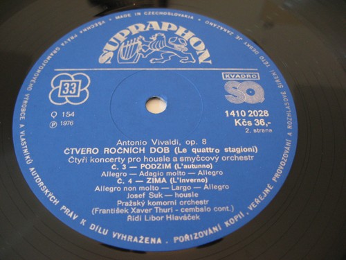 LP Vivaldi Le Quatro Stagioni Suk Prasky Orchester Libor Hlavacek Quadro LP | M- - Picture 2 of 3
