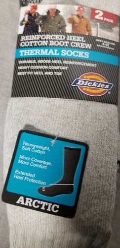 DICKIES Tacón Reforzado Botas de Algodón Tripulación Calcetines Térmicos Negro Natural Ártico 2 Pr. - Imagen 3 de 7