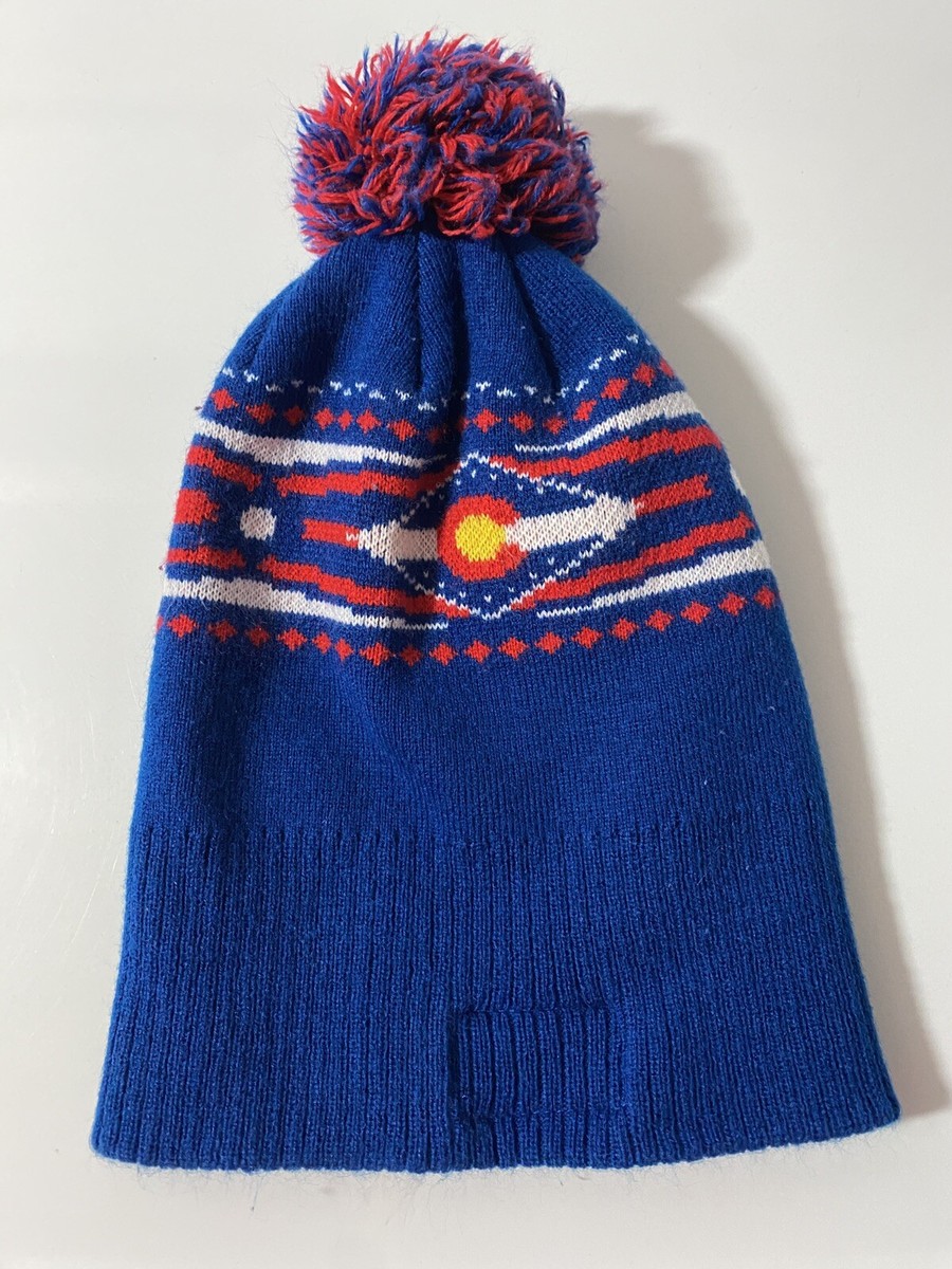 Colorado Rocky Mountains Beanie with Pom Blue Winter Hat | eBay