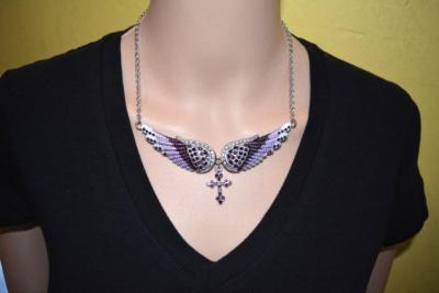小物・アクセサリー nayuai SK2251 Combo Set Purple Painted Winged French Wire Earring +