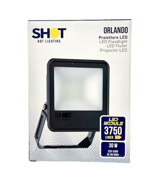 SHOT ORLANDO30G PROIETTORE FARO LED SLIM  IP65 30W 3750LM 4000K