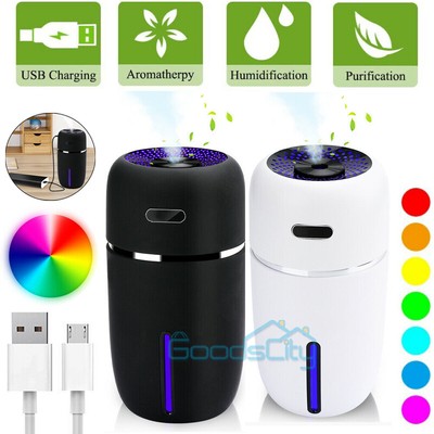 200ml Portable USB LED Mini Car Home Humidifier Aroma Oil Diffuser Mist Purifier