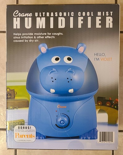 Crane Hippo Filter Free Humidifier 1 Gallon Ultrasonic Cool Mist Humidifiers  - Picture 2 of 6