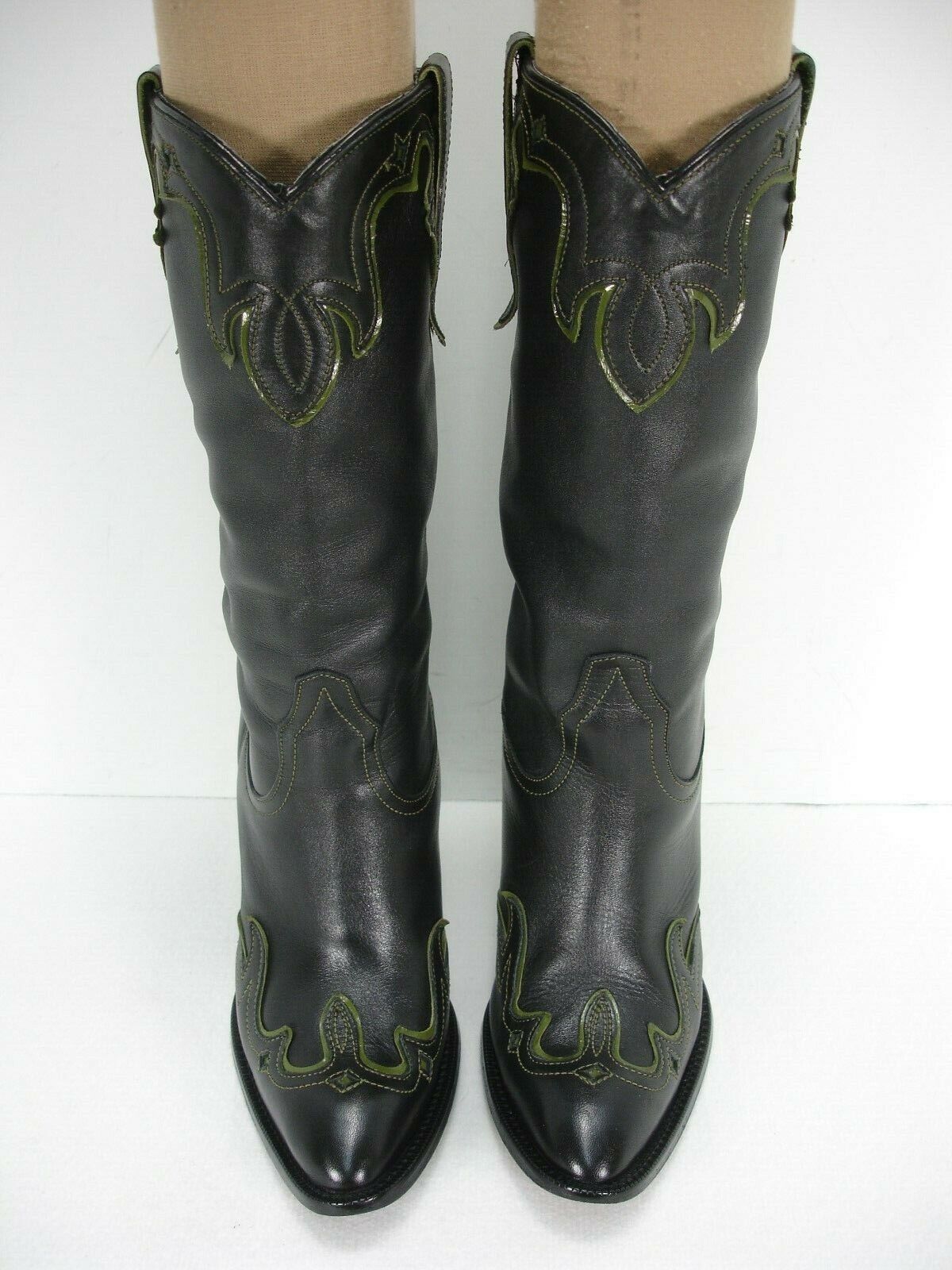 JUSTIN 7852 BLACK GREEN OVERLAY OVERLAY OVERLAY CURVED HEEL COWBOY WESTERN BOOTS WOMEN'S 6.5 B c2e4d3 JUSTIN 7852 BLACK GREEN OVERLAY OVERLAY OVERLAY CURVED HEEL COWBOY WESTERN BOOTS WOMEN'S 6.5 B c2e4d3