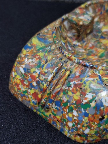 Vintage 1940s End Of Day Rainbow Beetleware Colorful Smokers Ashtray Art Deco - Picture 8 of 11