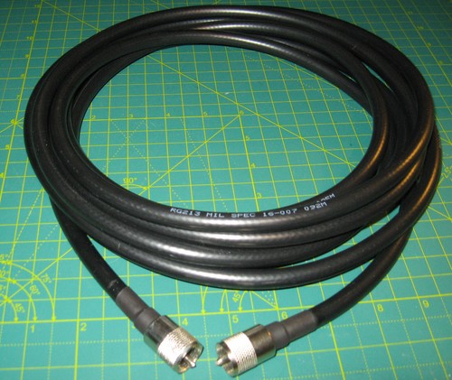 PLOMO PARCHE 5 METROS RG213 MIL COAXIAL PL259 CALIDAD ENCHUFES EXTREMOS - Imagen 2 de 3
