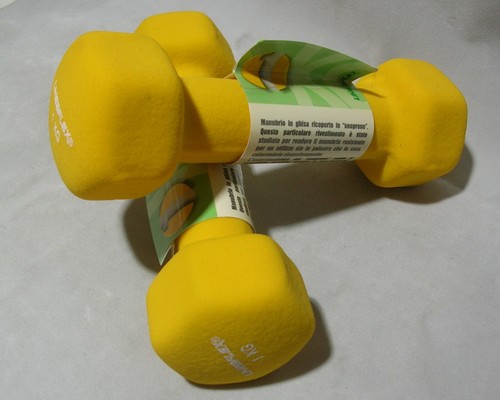 Pesi 2x 1Kg LINEAFLEX Manubrio Bilancere Palestra Antiscivolo Body Building New - Imagen 2 de 2