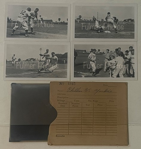 Philadelphia Phillies vs NY YANKEES Press Photo Pack 1953 B&W Negatives w/ COA
