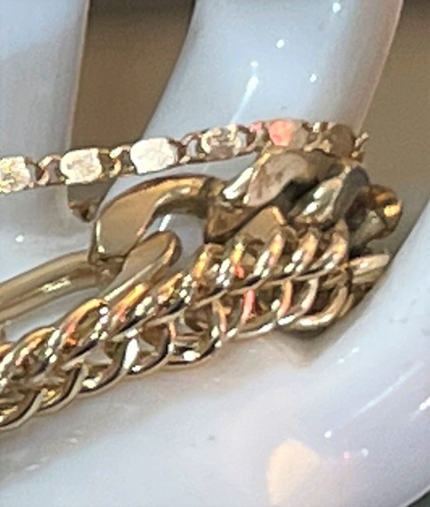 Gold Tone Multi Type Strand Layer Adjustable Brac… - image 3