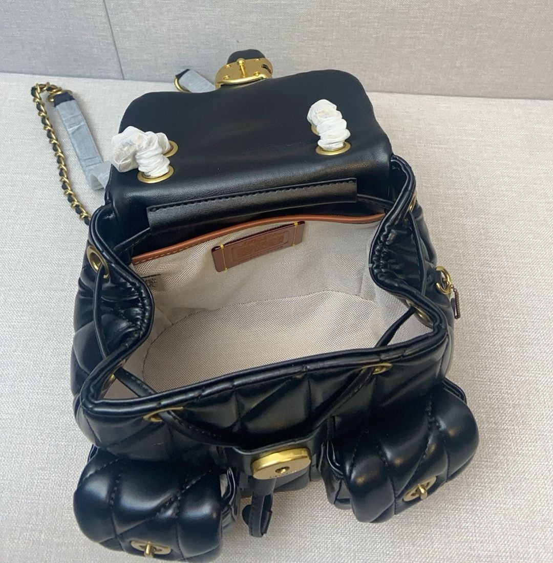 COACH Tabby Quilted Backpack Black CU076 Outlet NEW | eBay