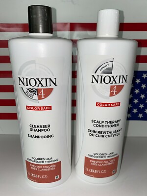 Nioxin System 4 Set (Shampoo  & Conditioner 33.8 oz ) Colored Hair, as pictured