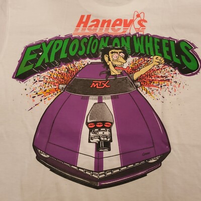 Vintage 90s MTX Audio Car Cartoon T Shirt Large L Subwoofer Sub Amp Sound Haneys