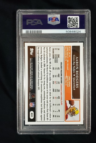 2005 Topps Aaron Rodgers #431 Rookie Card RC PSA 10 GEM MINT - Bild 2 von 2