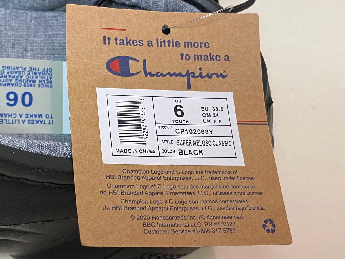 Champion Super Meloso Classic Slip on Logo Clogs Shoes Black Youth