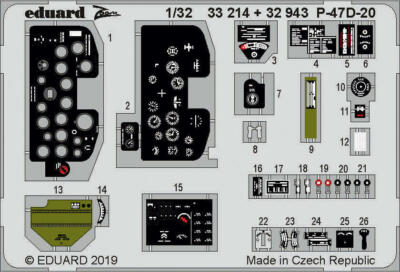 Eduard Accessories 32943 1:32 - P-47D-20 interior for Trumpeter - Neu