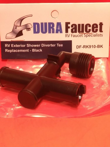 DURA FAUCET RV EXT SHOWER DIVERTER TEE REPL BLACK - DF-RK910-BK Free Shipping!